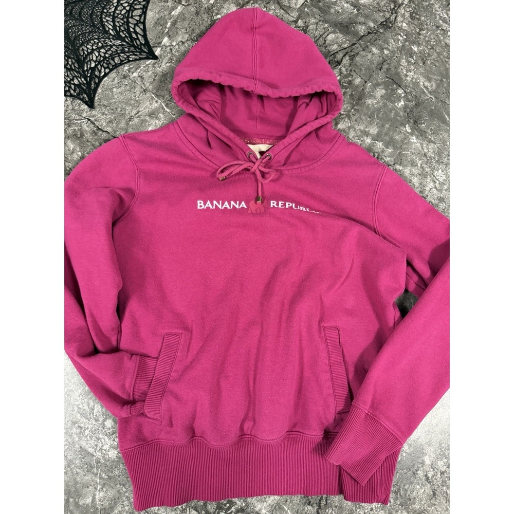 Banana Republic Womens  Hooded Sweatshirt Pockets‎ Raspberry Sz M